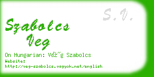 szabolcs veg business card